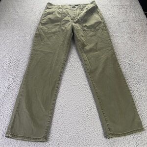 Veronica Bread Jeans Womens 27 Army Green Arya Straight Leg Cropped High Rise